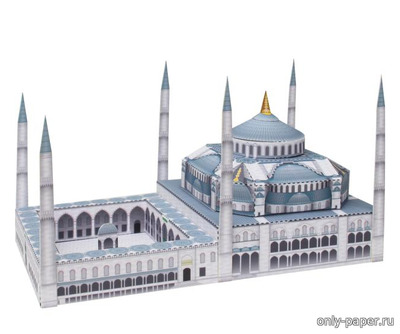 Модель Голубой мечети (Мечети Султанахмета) из бумаги/картона