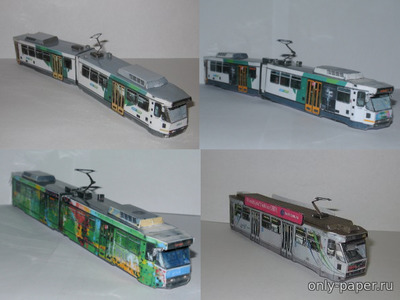 Модель трамвая Comeng из бумаги/картона