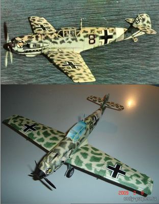 Сборная бумажная модель / scale paper model, papercraft Messerschmitt Me-109 (Gahm) 
