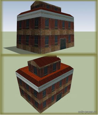 Сборная бумажная модель / scale paper model, papercraft Casona Roja (Edificios de Papel) 