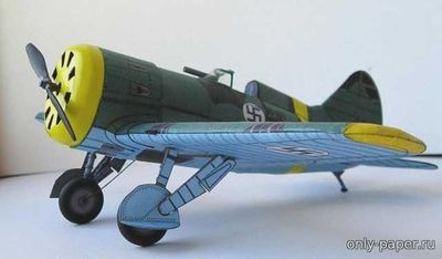 Сборная бумажная модель / scale paper model, papercraft И-16 ВВС Финляндии (Modele Kartonowe) 
