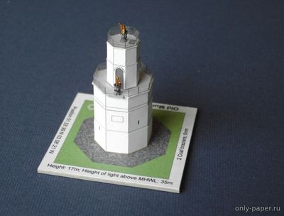 Модель старого маяка Мамблс из бумаги/картона