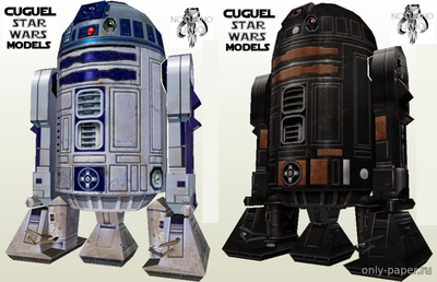 Сборная бумажная модель / scale paper model, papercraft Астромеханические дроиды серии R2 в натуральную величину 