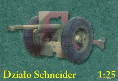 Сборная бумажная модель / scale paper model, papercraft Schneider wz.1897 armata polowa 75mm (GPM Kartonowka 2002-03-04) 
