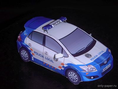 Сборная бумажная модель / scale paper model, papercraft Toyota Auris Policia Local Santa Cruz de Tenerife 