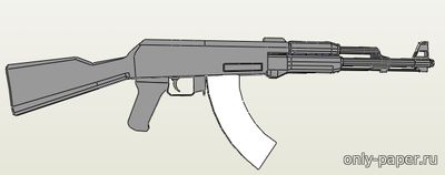 Модель автомата Калашникова АК-47 из бумаги/картона