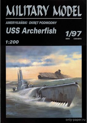 Сборная бумажная модель / scale paper model, papercraft USS Archerfish (Halinski MM 1/1997) 