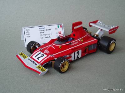 Сборная бумажная модель / scale paper model, papercraft Ferrari 312B3 1973-74 (Spinler) 