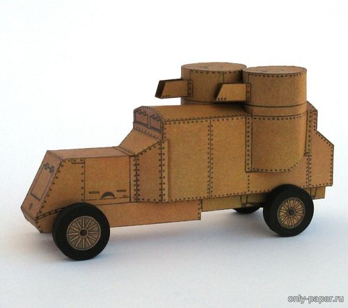 Модель бронеавтомобиля Остин-Путилов из бумаги/картона