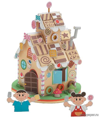 Сборная бумажная модель / scale paper model, papercraft Пряничный домик / Cookie house 