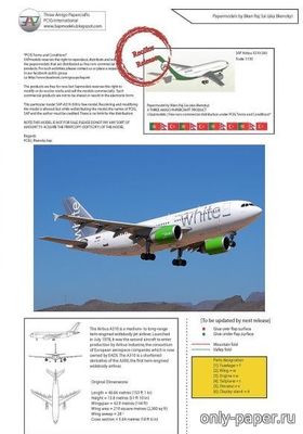 Сборная бумажная модель / scale paper model, papercraft Airbus A-310-300 White Airways 