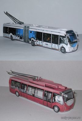 Модель троллейбуса БКМ-42003А/43303А из бумаги/картона