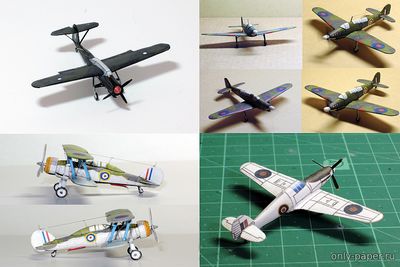 Сборная бумажная модель / scale paper model, papercraft Палубная авиация ВМС США и Англии 1939-1945 (Jaromir Smid) 