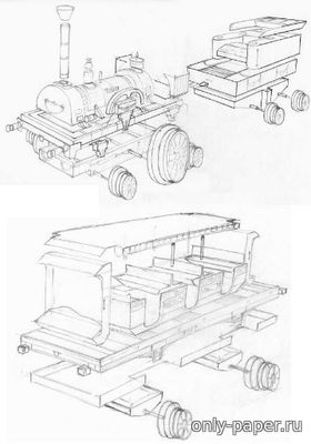 Сборная бумажная модель / scale paper model, papercraft Ludwigsbahn 1895 «Der Adler» 