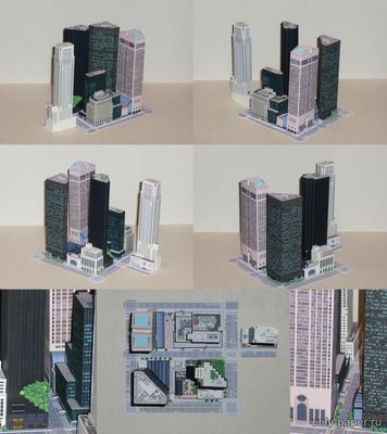 Сборная бумажная модель / scale paper model, papercraft Block from Fifth to Madison Avenue & 56th to 57th Street, New York (MHX) 