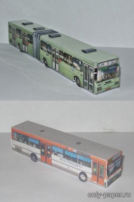 Модель автобуса ГолАЗ-АКА-6226/Mercedes-Benz O405/O405G/O407 из бумаги