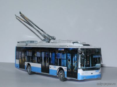 Модель троллейбуса Богдан Т701.15 из бумаги/картона