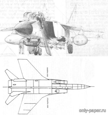 Сборная бумажная модель / scale paper model, papercraft МиГ-31 / MiG-31 Foxhound (IAF Model) 