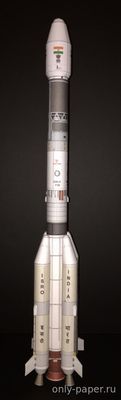 Сборная бумажная модель / scale paper model, papercraft Индийская ракета-носитель GSLV MkII F09 