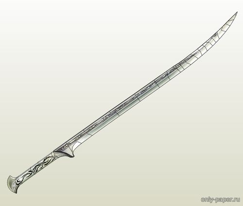 Модель меча Трандуила из бумаги/картона