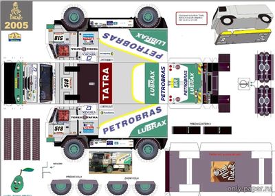 Модель грузовика Tatra 815 Dakar 2005 из бумаги/картона