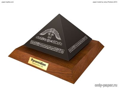 Сборная бумажная модель / scale paper model, papercraft Amenemhet III - Black Granite Pyramidion (Paper-replika) 