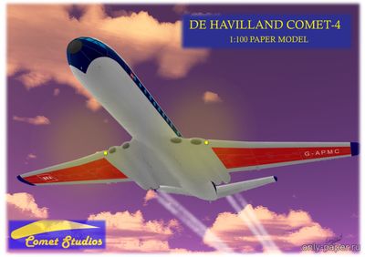 Сборная бумажная модель / scale paper model, papercraft De Havilland Comet 4-B British European Airways (Comet Studios) 