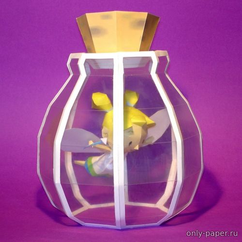 Сборная бумажная модель / scale paper model, papercraft Фея в бутылке / Fairy in a Bottle 