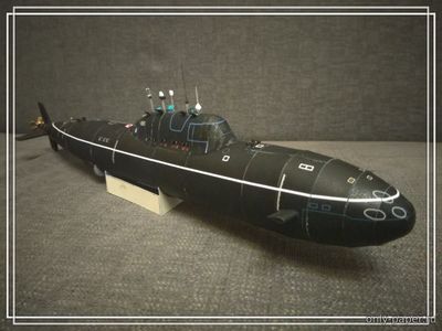 Сборная бумажная модель / scale paper model, papercraft Подводная лодка пр. 705К «Лира» (по классификации НАТО — «Alfa») (Векторный перекрас Modelik 16/2012) 