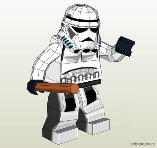 Сборная бумажная модель / scale paper model, papercraft Lego Stormtrooper (Star Wars) 