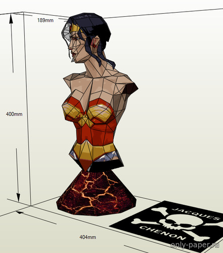 Сборная бумажная модель / scale paper model, papercraft Бюст Чудо-женщины / Wonder Women Bust 