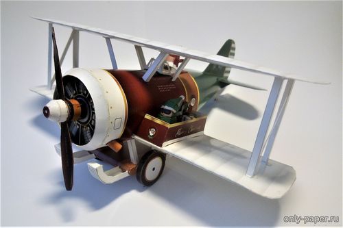Сборная бумажная модель / scale paper model, papercraft Santa Biplane (Paper-replika) 