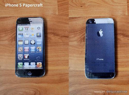 Сборная бумажная модель / scale paper model, papercraft iPhone 5 
