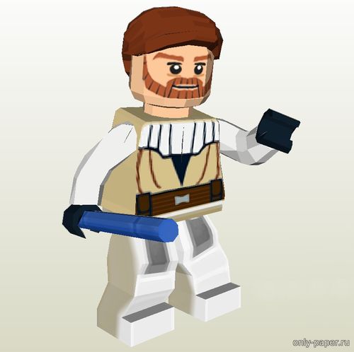 Сборная бумажная модель / scale paper model, papercraft Lego Obi Van Kenobi (Star Wars) 