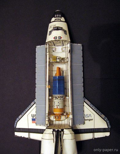 Сборная бумажная модель / scale paper model, papercraft Space Shuttle Challenger (AXM) 