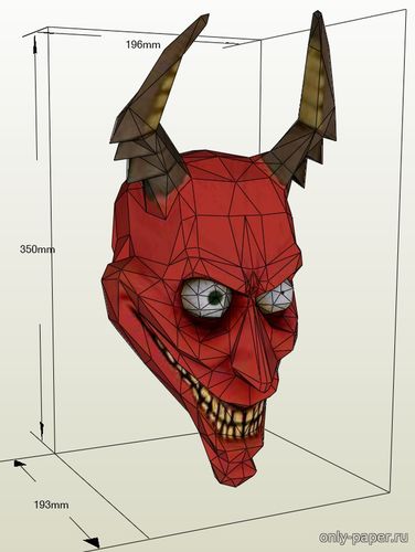Модель маски Дьявола из бумаги/картона