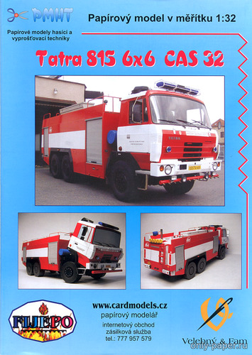 Сборная бумажная модель / scale paper model, papercraft Tatra 815 6x6 CAS 32 (PMHT 005) 