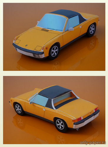 Модель автомобиля Porsche 914/6 из бумаги/картона