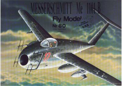 Сборная бумажная модель / scale paper model, papercraft Messerschmitt Me-1101 B (Fly Model 080) 
