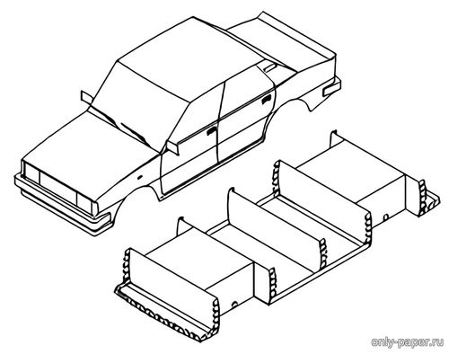 Модель автомобиля Skoda 120 L из бумаги/картона