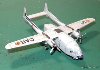 Сборная бумажная модель / scale paper model, papercraft Fairchild C-119 Flying Boxcar [Bruno VanHecke] 