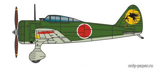 Модель самолета Nakajima Ki-27b из бумаги/картона
