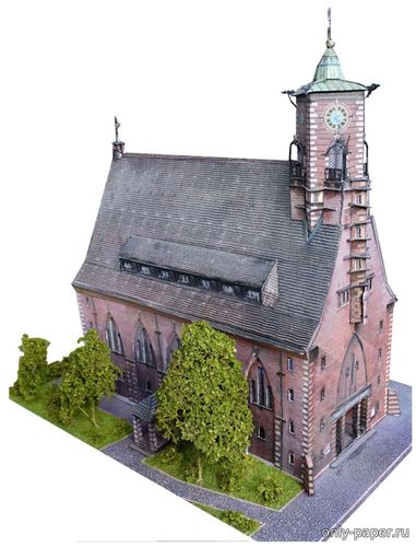 Сборная бумажная модель / scale paper model, papercraft Ulm - Martin Luther Kirche (Ausschneide Bogen) 