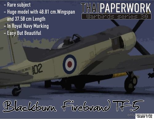Сборная бумажная модель / scale paper model, papercraft Blackburn Firebrand TF.5 