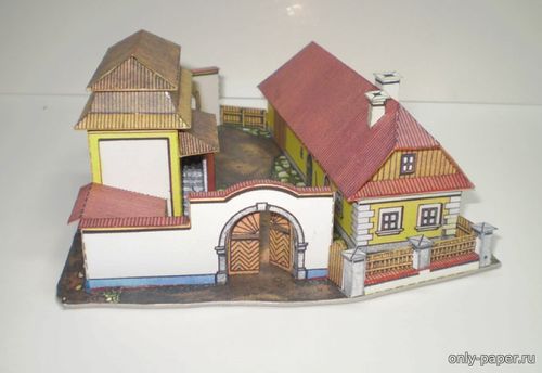 Сборная бумажная модель / scale paper model, papercraft Ферма под Прагой / Prazsky Statek (ABC 17/1974) 