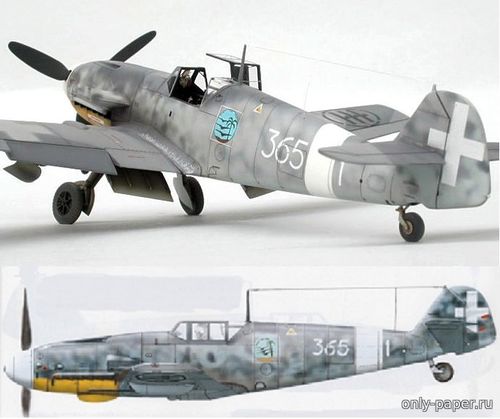 Сборная бумажная модель / scale paper model, papercraft Messerschmitt Bf-109G-4/R-6 Giuseppe Gianelli (Перекрас ModelArt) 