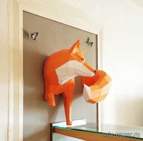 Сборная бумажная модель / scale paper model, papercraft Лиса в стене / Fox in the Wall 