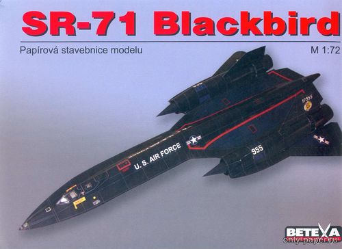 Сборная бумажная модель / scale paper model, papercraft SR-71 «Чёрный дрозд» (Betexa) 