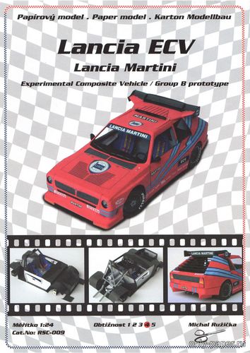 Сборная бумажная модель / scale paper model, papercraft Lancia ECV (Lancia Martini) (RSC-009 Ondrej Hejl) 