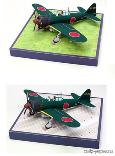 Сборная бумажная модель / scale paper model, papercraft Подставки для Mitsubishi A6M "Zero" 